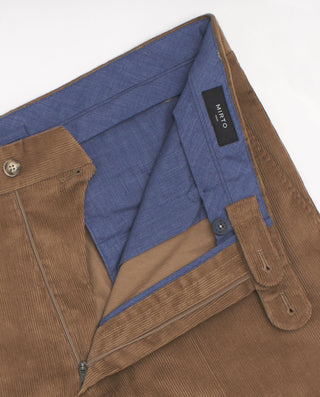 Camel microcorduroy trousers