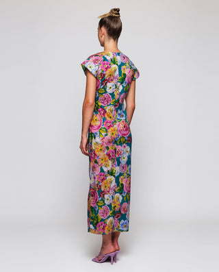 Vestido midi drapeado estampado floral by MIRTO | 05201_0050_2