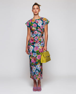 Vestido midi drapeado estampado floral by MIRTO | 05201_0050_3