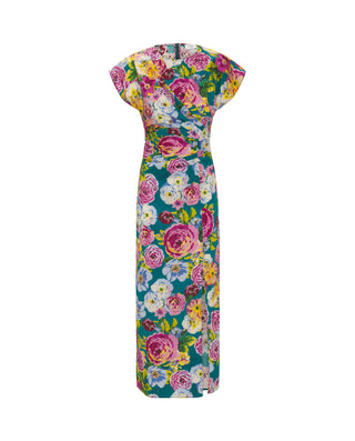Vestido midi drapeado estampado floral by MIRTO | 05201_0050_4