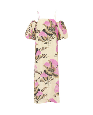 Vestido largo estampado floral de lino by MIRTO | 05204_0050_4