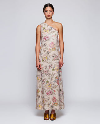 Vestido largo de lentejuelas estampado floral by M | 05205_0050_1