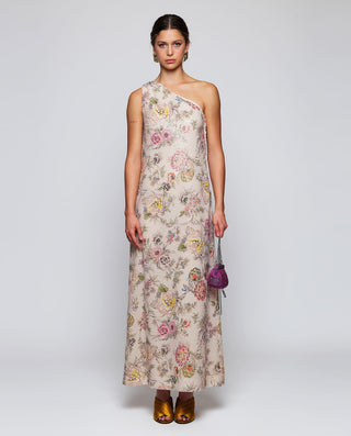 Vestido largo de lentejuelas estampado floral by M | 05205_0050_3