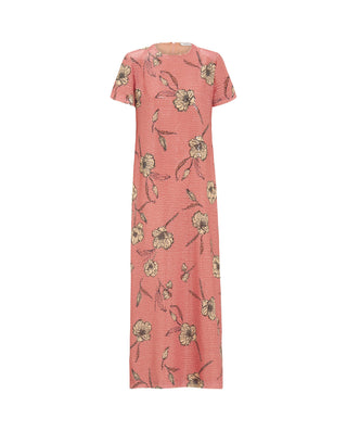 Floral print pailletes long dress
