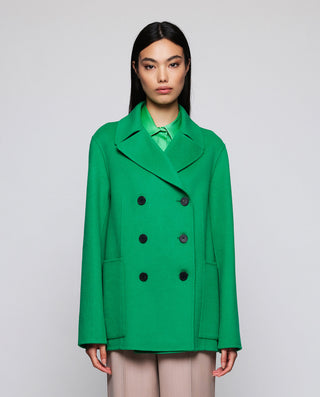 Chaquetón doble faz de lana cashmere verde by MIRT | 05224_0050_1