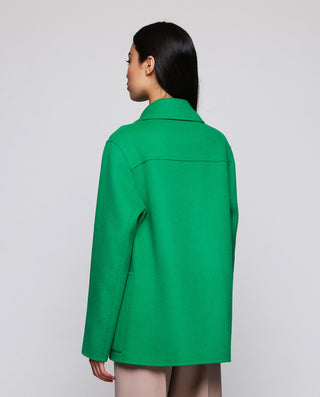 Chaquetón doble faz de lana cashmere verde by MIRT | 05224_0050_2