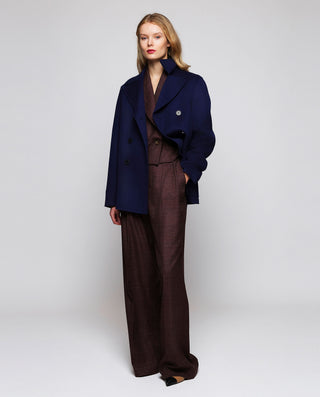 Chaquetón doble faz de lana cashmere azul mar by M | 05224_0051_3