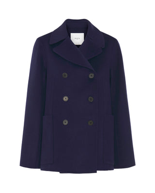 Chaquetón doble faz de lana cashmere azul mar by M | 05224_0051_4