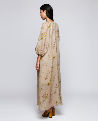 Kaftan beige de ramio estampado floral by MIRTO | 05225_0050_2