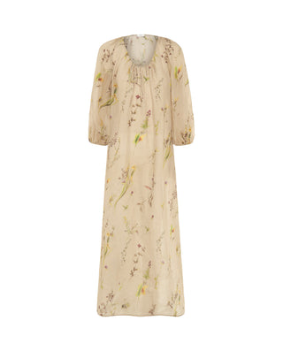 Kaftan beige de ramio estampado floral by MIRTO | 05225_0050_4