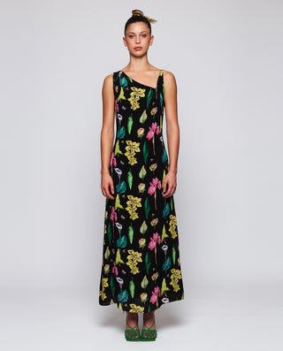 Vestido largo estampado botánico. by MIRTO | 05226_0050_1