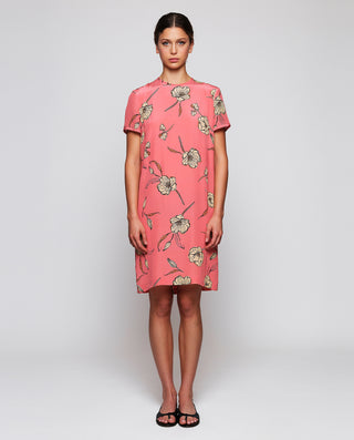 Vestido corto rosa estampado floral by MIRTO | 05230_0050_1