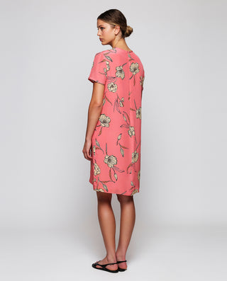 Vestido corto rosa estampado floral by MIRTO | 05230_0050_2