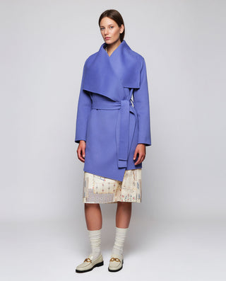 Abrigo azul corto doble faz de lana cashmere by MI | 05232_0051_1