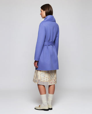 Abrigo azul corto doble faz de lana cashmere by MI | 05232_0051_2