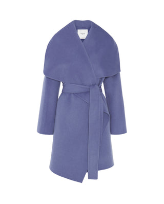 Abrigo azul corto doble faz de lana cashmere by MI | 05232_0051_4