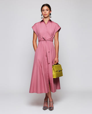 Vestido midi camisero rosa manga corta by MIRTO | 05234_0052_3