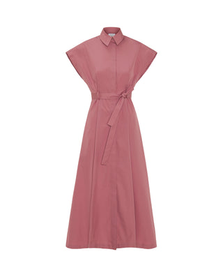 Vestido midi camisero rosa manga corta by MIRTO | 05234_0052_4