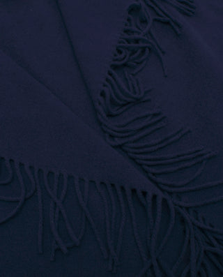 Navy blue wool fringe waistcoat
