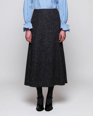 Falda gris en mezcla de lana