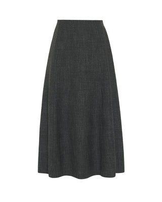 Falda gris en mezcla de lana