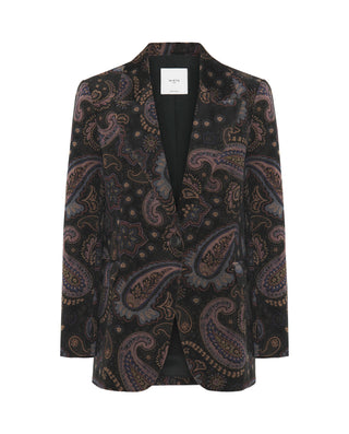 Blazer estampado paisley de algodón elástico