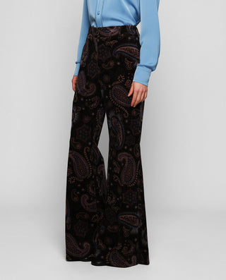 Pantalón estampado paisley algodón elástico