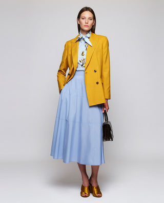 Ocher wool double-breasted blazer