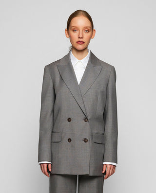Blazer cruzada de lana gris