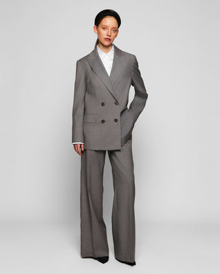 Blazer cruzada de lana gris