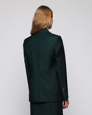 Green wool double-breasted blazer