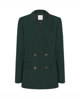 Green wool double-breasted blazer