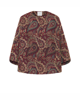 Chaqueta burdeos de jacquard paisley by MIRTO | 05267_0050_4