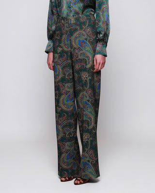 Pantalón verde estampado paisley by MIRTO | 05295_0050_1