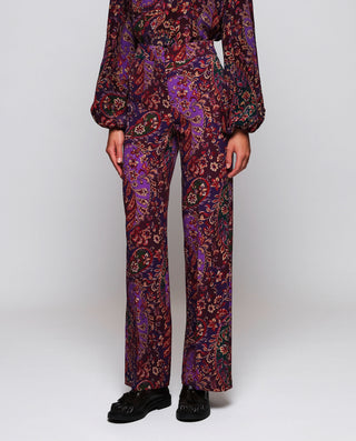 Pantalón burdeos estampado paisley by MIRTO | 05297_0050_1