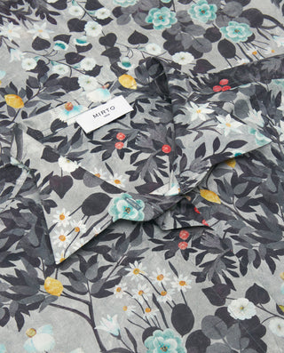Floral print cotton double cuff shirt