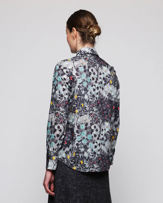 Camisa gris estampado floral de algodón by MIRTO | 05306_0050_2