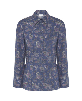 Paisley print denim shirt