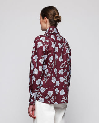 Camisa burdeos estampado floral con lazada by MIRT | 05308_0050_2