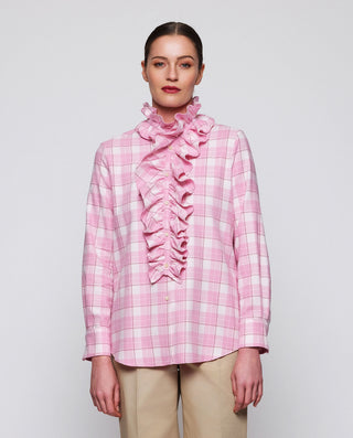 Camisa rosa de cuadros franela by MIRTO | 05312_0050_1