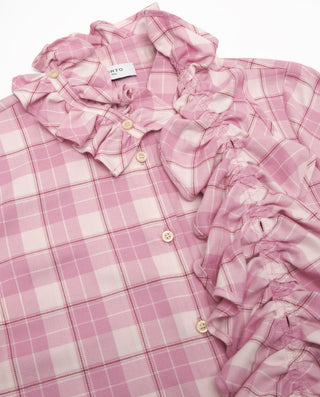 Pink plaid flannel shirt