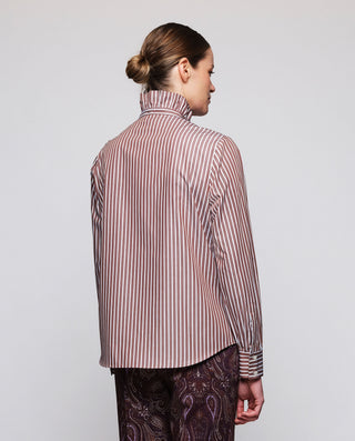 Camisa marrón de rayas algodón by MIRTO | 05313_0051_2