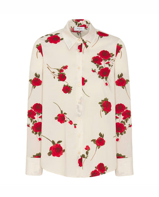 Camisa blanca estampado floral de algodón by MIRTO | 05316_0050_4
