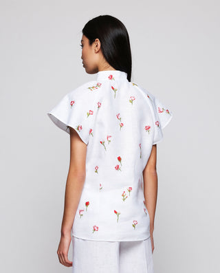 Camisa manga corta blanca bordados florales by MIR | 05338_0050_2