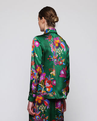 Blusa verde estampado floral de seda by MIRTO | 05345_0050_2
