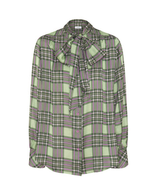 Blusa verde estampado cuadros by MIRTO | 05349_0050_4