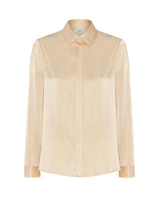 Blusa crema de seda elástica
