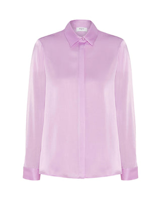 Pink stretch silk blouse