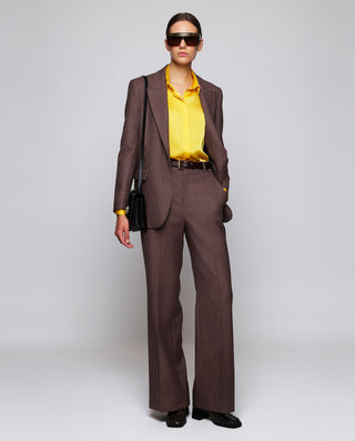 Yellow stretch silk blouse