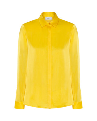 Yellow stretch silk blouse